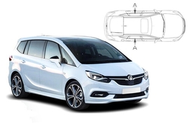 Slnečné clony na okná - OPEL Zafira (2011-2019) - Len na bočné sťahovacie sklá (VAU-ZAFI-5-C/18)