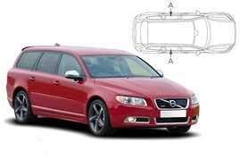 Slnečné clony na okná - VOLVO V70 Combi (2007-2016) - Len na bočné stahovacie sklá (VOL-V70-E-B/18)