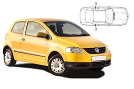 Slnečné clony na okná - VW Fox Hatchback (2005-2011) - Len na bočné stahovacie sklá (VW-FOX-3-A/18)