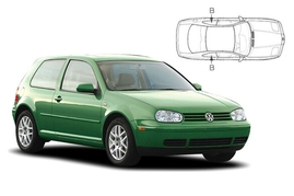 Slnečné clony na okná - VW Golf IV. hatchback 3dv. (1997-2003) - Len na bočné stahovacie sklá (VW-GOLF-3-D/18)