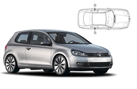 Slnečné clony na okná - VW Golf VI. hatchback 3dv. (2008-2012) - Len na bočné stahovacie sklá (VW-GOLF-3-F/18)