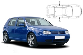 Slnečné clony na okná - VW Golf IV. hatchback 5dv. (1997-2003) - Len na bočné stahovacie sklá (VW-GOLF-5-D/18)