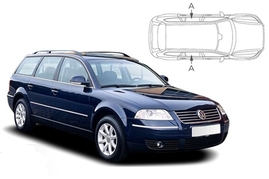 Slnečné clony na okná - VW Passat Combi (2001-2005) - Len na bočné stahovacie sklá (VW-PASS-E-A/18)