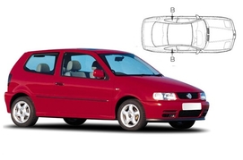 Slnečné clony na okná - VW Polo Hatchback 3dv (1994-2001) - Len na bočné stahovacie sklá (VW-POLO-3-A/18)