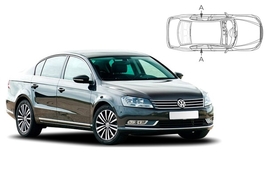 Slnečné clony na okná - VW Passat Sedan (2010-2014) - Len na bočné stahovacie sklá (VW-PASS-4-C/18)