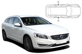 Slnečné clony na okná - VOLVO V60 Combi (2010-2018) - Len na bočné stahovacie sklá (VOL-V60-E-A/18)