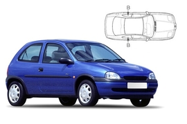 Slnečné clony na okná - OPEL Corsa hatchback (1993-2000) - Len na bočné stahovacie sklá (VAU-CORS-3-X/18)