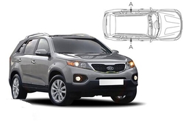 Slnečné clony na okná - KIA Sorento (2009-2015) - Len na bočné stahovacie sklá (KIA-SORE-5-B/18)