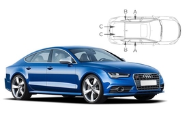 Slnečné clony na okná - AUDI A7 (2010-2018) - Komplet sada (AU-A7-5-A)