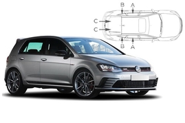 Slnečné clony na okná - VW Golf VII. hatchback 5dv. (2012-2019) - Komplet sada (VW-GOLF-5-G)