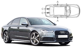 Slnečné clony na okná - AUDI A6/S6 Sedan (2011-2018) - Komplet sada (AU-A6-4-C)