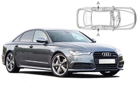 Slnečné clony na okná - AUDI A6/S6 Sedan (2011-2018) - Len na bočné stahovacie sklá (AU-A6-4-C/18)