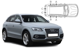 Slnečné clony na okná - AUDI Q5 (2008-2017) - Komplet sada (AU-Q5-5-A)