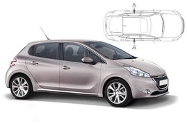 Slnečné clony na okná - PEUGEOT 208 5dv. (2012-2019) - Len na bočné stahovacie sklá (PEU-208-5-A/18)