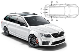 Slnečné clony na okná - SKODA Octavia III. Combi (2013-2020) - Komplet sada (SKO-OCTA-E-C)