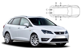 Slnečné clony na okná - SEAT Ibiza Combi (2010-2017) - Komplet sada (SEA-IBIZ-E-B)