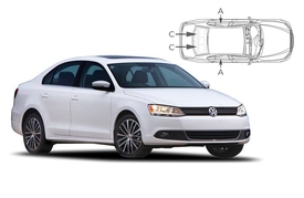 Slnečné clony na okná - VW Jetta Sedan (2011-2018) - Komplet sada (VW-JETT-4-B)