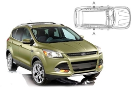 Slnečné clony na okná - FORD Kuga (2012-2019) - Len na bočné stahovacie sklá (FOR-KUGA-5-B/18)