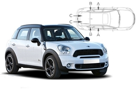 Slnečné clony na okná - MINI (BMW) Countryman (2010-2016) - Komplet sada (MIN-COU-5-A)