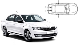 Slnečné clony na okná - SKODA Rapid liftback (2012-2019) - Komplet sada (SKO-RAPD-5-A)