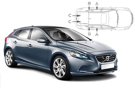 Slnečné clony na okná - VOLVO V40 (2012-2019) - Komplet sada (VOL-V40-5-A)