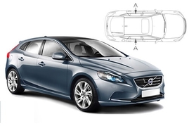 Slnečné clony na okná - VOLVO V40 (2012-2019) - Len na bočné stahovacie sklá (VOL-V40-5-A/18)