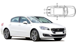 Slnečné clony na okná - PEUGEOT 508 sedan (2010-2018) - Komplet sada (PEU-508-4-A)