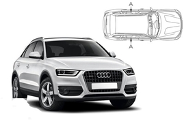 Slnečné clony na okná - AUDI Q3 (2011-2018) - Len na bočné stahovacie sklá (AU-Q3-5-A/18)