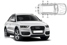 Slnečné clony na okná - AUDI Q3 (2011-2018) - Komplet sada (AU-Q3-5-A)