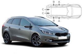 Slnečné clony na okná - KIA Ceed Combi (2012-2018) - Komplet sada (KIA-CEED-E-B)