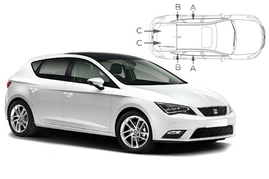 Slnečné clony na okná - SEAT Leon hatchback 5dv. (2012-2020) - Komplet sada (SEA-LEON-5-D)