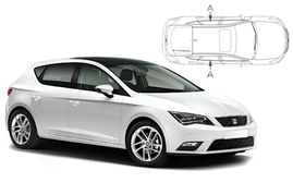 Slnečné clony na okná - SEAT Leon hatchback 5dv. (2012-2020) - Len na bočné stahovacie sklá (SEA-LEON-5-D/18)