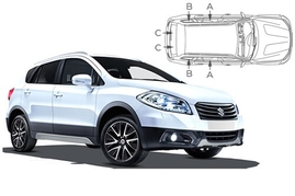 Slnečné clony na okná - SUZUKI SX4 S-Cross (2013-) - Komplet sada (SUZ-SCRO-5-A)