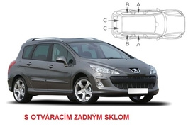 Slnečné clony na okná - PEUGEOT 308 Combi (2008-2013) - Komplet sada (PEU-308-E-A1)