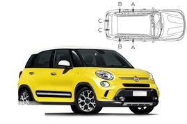 Slnečné clony na okná - FIAT 500L hatchback (2012-) - Komplet sada (FIA-500L-5-A)