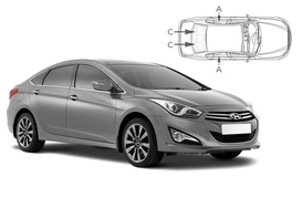 Slnečné clony na okná - HYUNDAI i40 sedan (2012-) - Komplet sada (HYU-I40-4-A)