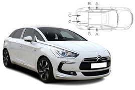 Slnečné clony na okná - CITROEN DS5 (2011-2018) - Komplet sada (CIT-DS5-5-A)