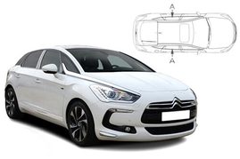 Slnečné clony na okná - CITROEN DS5 (2011-2018) - Len na bočné stahovacie sklá (CIT-DS5-5-A/18)