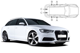 Slnečné clony na okná - AUDI A6/S6 Combi (2011-2018) - Komplet sada (AU-A6-E-C)