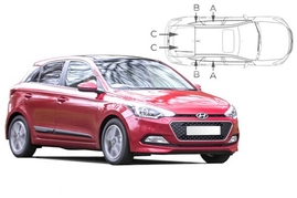 Slnečné clony na okná - HYUNDAI i20 hatchback (2014-2020) - Komplet sada (HYU-I20-5-B)