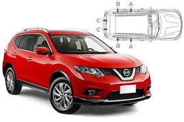 Slnečné clony na okná - NISSAN X-Trail (2014-2022) - Komplet sada (NIS-XTRL-5-C)