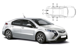 Slnečné clony na okná - OPEL Ampera (2011-2017) - Komplet sada (VAU-AMPE-5-A)