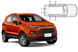 Slnečné clony na okná - FORD Ecosport (2012-) - Komplet sada (FOR-ECOS-5-A)