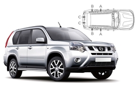 Slnečné clony na okná - NISSAN X-Trail (2007-2013) - Komplet sada (NIS-XTRL-5-B)