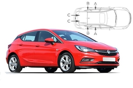 Slnečné clony na okná - OPEL Astra K (2015-2021) - Komplet sada (VAU-ASTR-5-D)