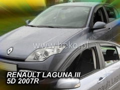 Deflektory na Renault Laguna III, 5-dverová (+zadné), r.v.: 2007 - (27166)