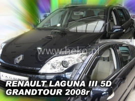 Deflektory na Renault Laguna III Grandtour, 5-dverová (+zadné), r.v.: 2008 - (27167)