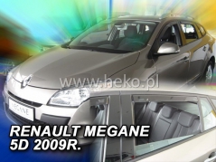 Deflektory na Renault Megane III combi, 5-dverová (+zadné), r.v.: 2008 - 2016 (27178)
