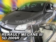 Deflektory na Renault Megane III, 5-dverová (+zadné), r.v.: 2008 - 2016 (27177)