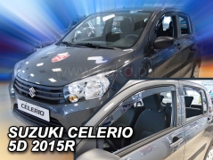 Deflektory na Suzuki Celerio, 5-dverová (+zadné), r.v.: 2015 - (28647)